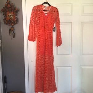Maxi dress, bright orange. New with tags.